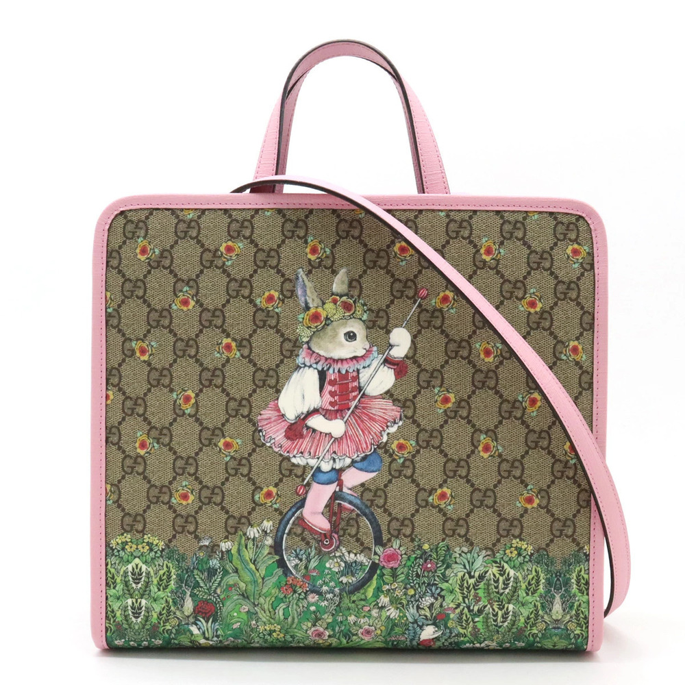 Gucci GG Supreme Shoulder Bag by Yuko Higuchi Rabbit Beige Cream Pink